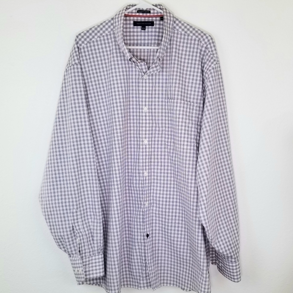 TOMMY HILFIGER  White/Red/Blue Shirt, 18.5 36-37